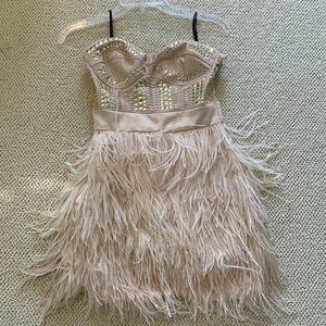 Taupe cocktail dress